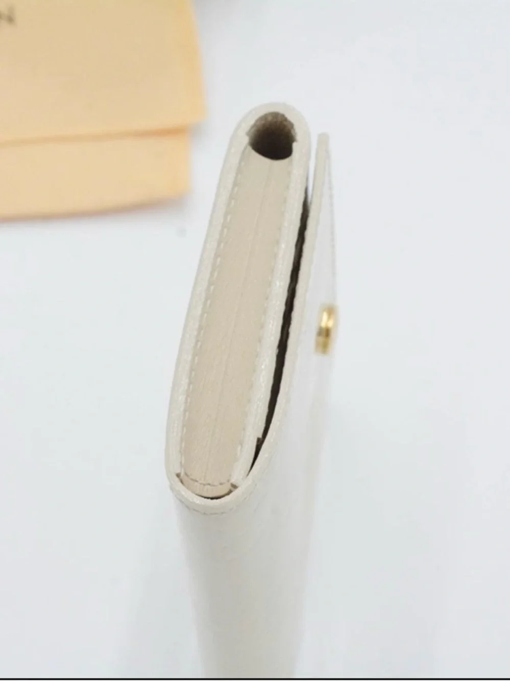 Louis Vuitton Cream Vernis Monogram Compact Wallet with Gold Hardware